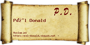 Pál Donald névjegykártya