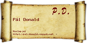 Pál Donald névjegykártya